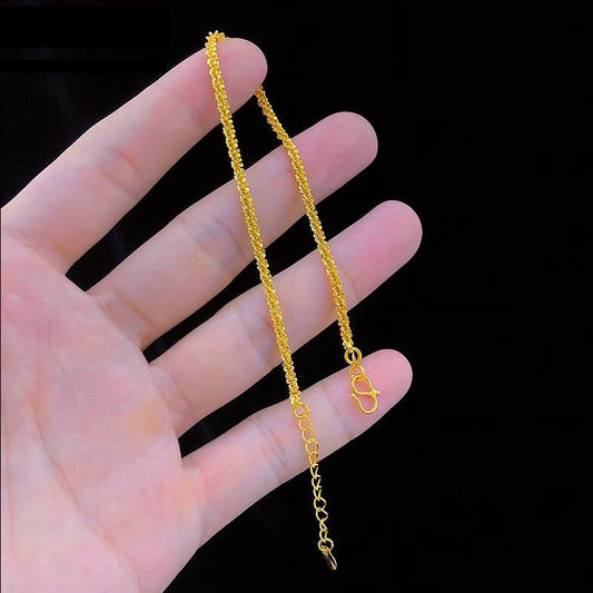 Gelang Simple Lapis Emas 18k Wanita - Gelang Stainless Steel Elegan Anti Kusam, Perhiasan Hadiah Spesial, Grosir Harga Terbaik 2