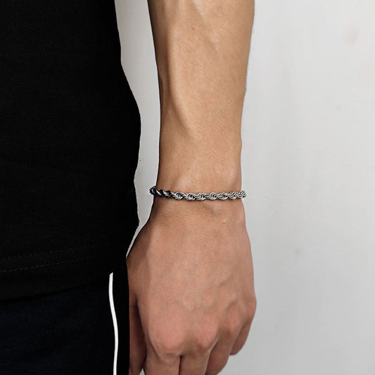 Gelang Tangan Rantai Model Tambang Anti Luntur Anti Karat Titanium Pria Dan Wanita - perhiasandirect