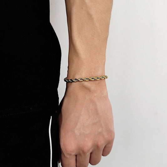 Gelang Tangan Rantai Model Tambang Anti Luntur Anti Karat Titanium Pria Dan Wanita - perhiasandirect