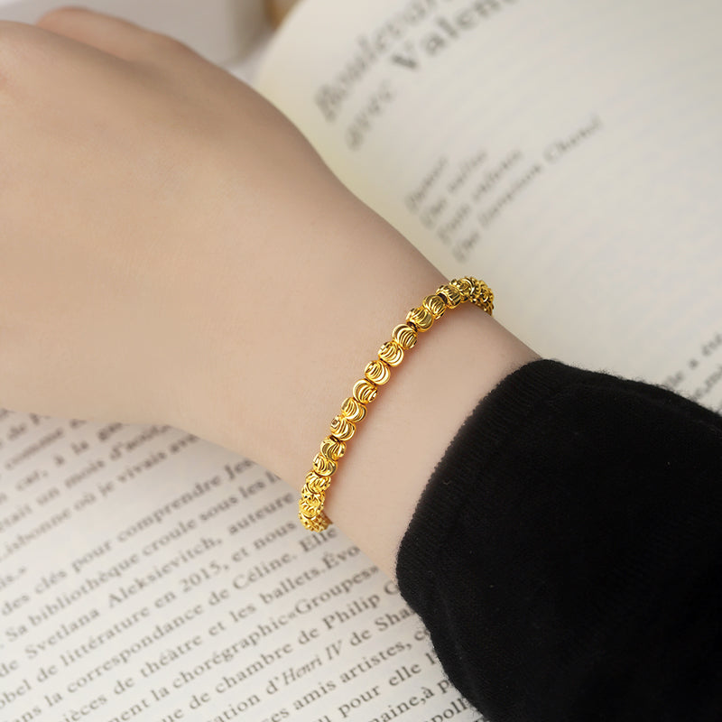 Gelang Tangan Serut Merica Kombinasi Lapis Emas Viral Trend Elegan Remaja Wanita Dewasa Fleksibel Kekinian10
