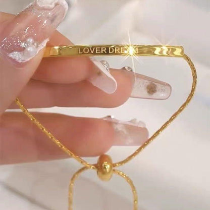 Gelang Tangan Titanium Wanita Rantai Serut Love Dream  Korean Style perhiasandirect