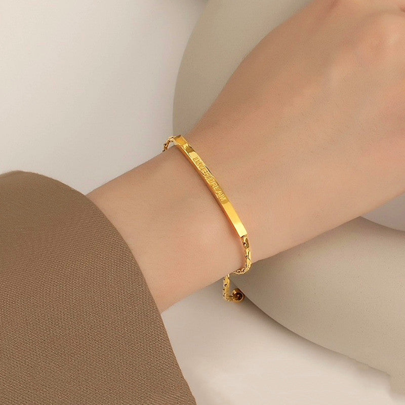 Gelang Tangan Titanium Wanita Rantai Serut Love Dream  Korean Style perhiasandirect