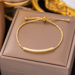 Gelang Tangan Titanium Wanita Rantai Serut Love Dream  Korean Style