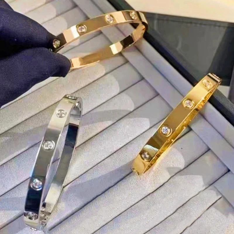 Gelang Titanium Embos Permata Aksesiris wanita trending elegan,Grosir Harga Terbaik2