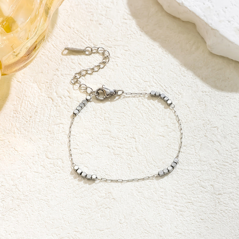 Gelang Wanita Minimalis 2025 – Model Persegi Silver Elegan perhiasandirect