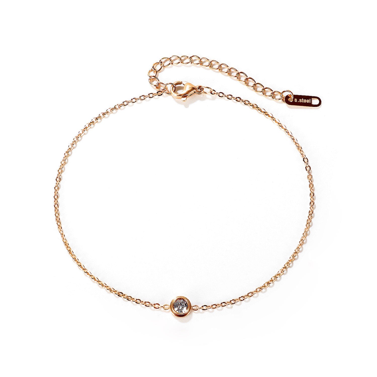 Gelang Wanita Titanium Liontin Berlian Tunggal – Elegan & Anti Karat perhiasandirect