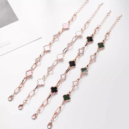 Gelang four-leaf Clover Rantai Panjang Adjustable Aksesoris Fashion Korea - perhiasandirect