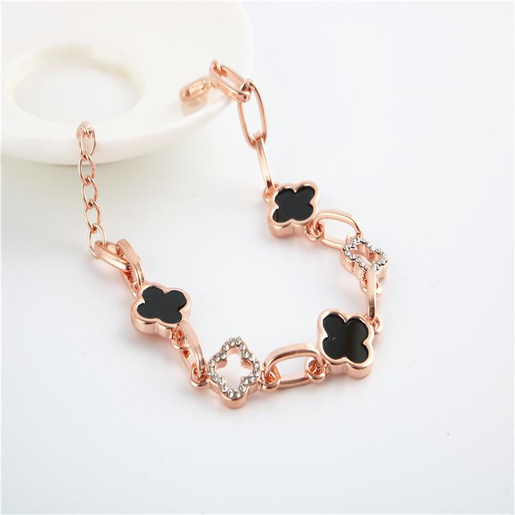 Gelang four-leaf Clover Rantai Panjang Adjustable Aksesoris Fashion Korea - perhiasandirect