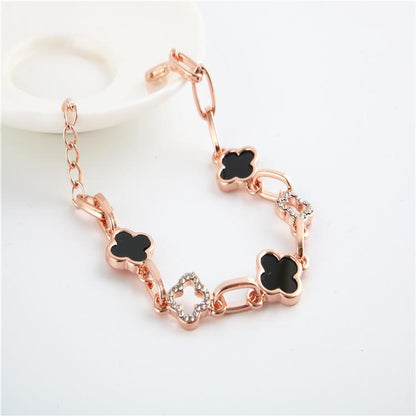 Gelang four-leaf Clover Rantai Panjang Adjustable Aksesoris Fashion Korea - perhiasandirect