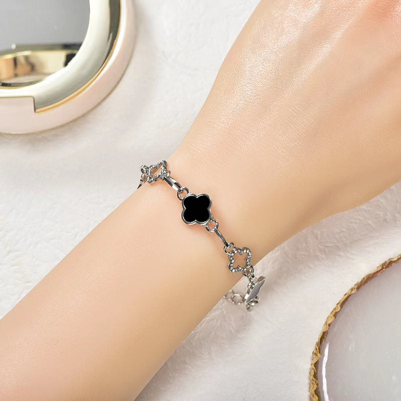 Gelang four-leaf Clover Rantai Panjang Adjustable Aksesoris Fashion Korea - perhiasandirect