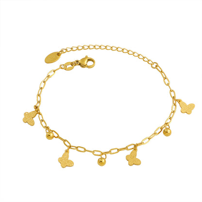 Gelang kupu-kupu baja titanium untuk wanita, gaya yang sama dengan selebriti internet, gelang kupu-kupu rumbai, gelang kecil segar gaya Korea5