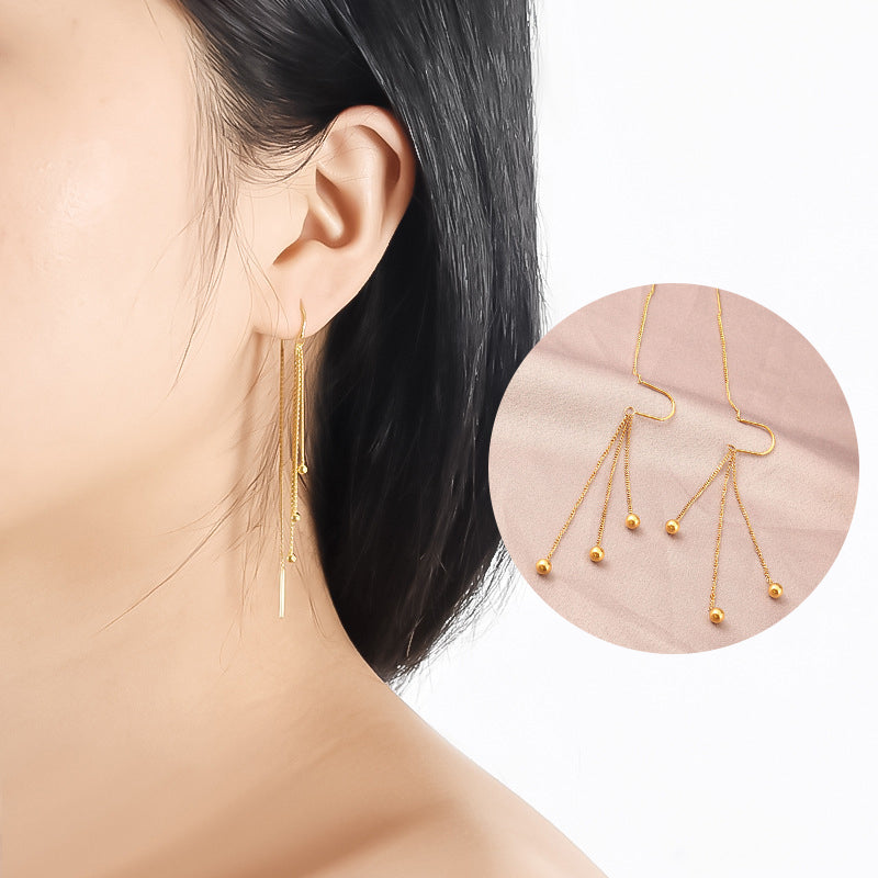 Hikaw Manik Wanita - Perhiasan Stainless Steel Elegan, Aksesoris Harian Trendy, Grosir Harga Terbaik 9