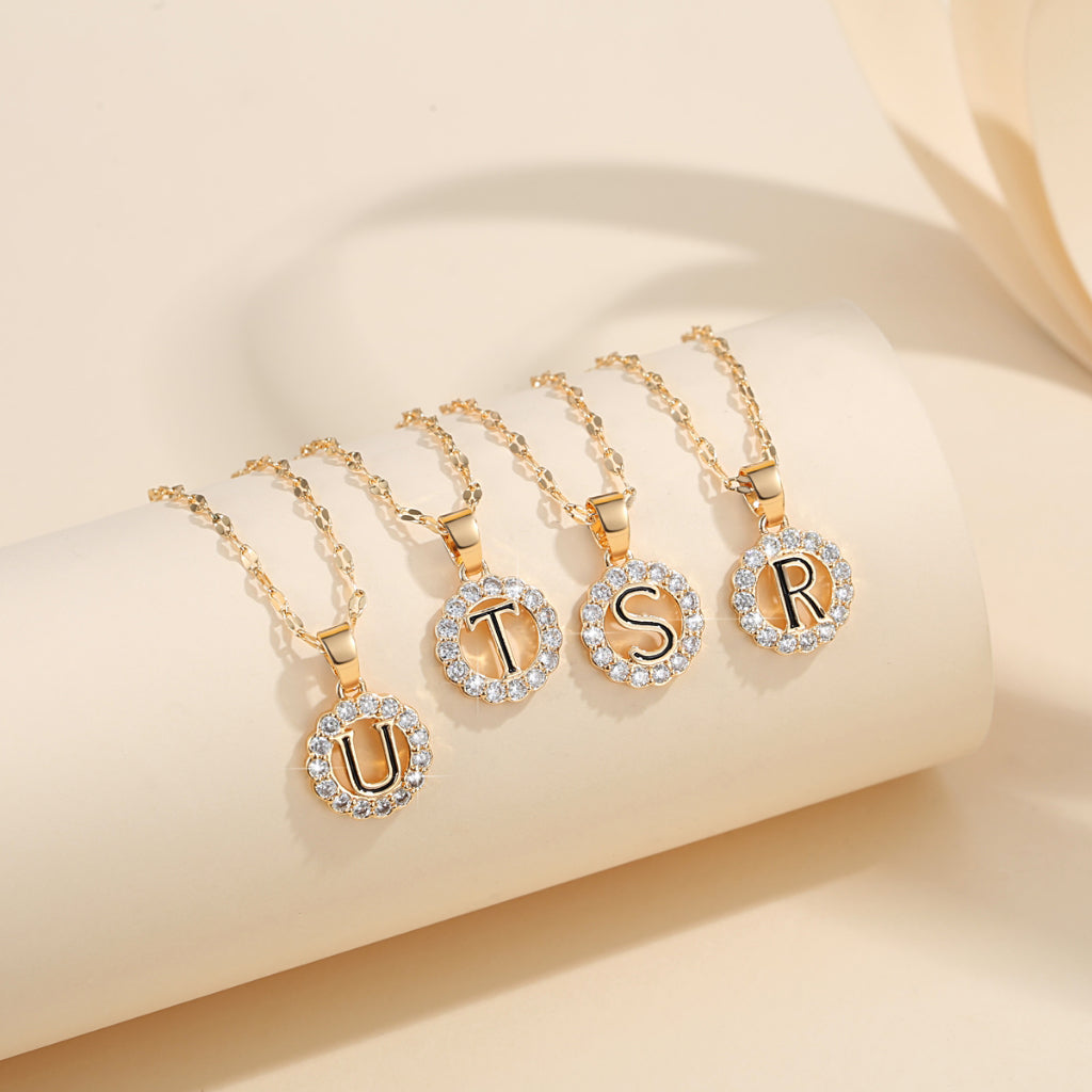 Kalung Alfabet A-Z Liontin Berlian Alfabet Fashion - Kalung Anti Karat Inisial Nama - perhiasandirect11