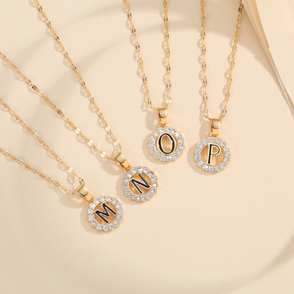 Kalung Alfabet A-Z Liontin Berlian Alfabet Fashion - Kalung Anti Karat Inisial Nama - perhiasandirect15