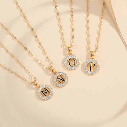 Kalung Alfabet A-Z Liontin Berlian Alfabet Fashion - Kalung Anti Karat Inisial Nama - perhiasandirect15