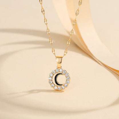 Kalung Alfabet A-Z Liontin Berlian Alfabet Fashion - Kalung Anti Karat Inisial Nama - perhiasandirectC