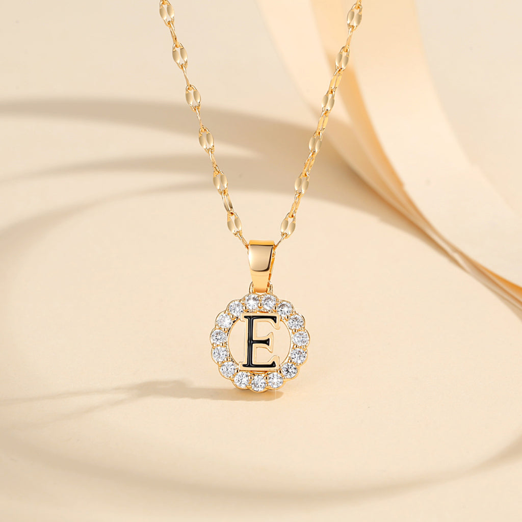 Kalung Alfabet A-Z Liontin Berlian Alfabet Fashion - Kalung Anti Karat Inisial Nama - perhiasandirectE