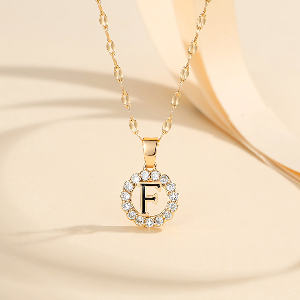 Kalung Alfabet A-Z Liontin Berlian Alfabet Fashion - Kalung Anti Karat Inisial Nama - perhiasandirectF