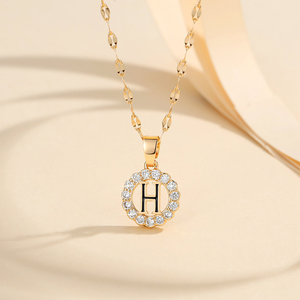 Kalung Alfabet A-Z Liontin Berlian Alfabet Fashion - Kalung Anti Karat Inisial Nama - perhiasandirectH