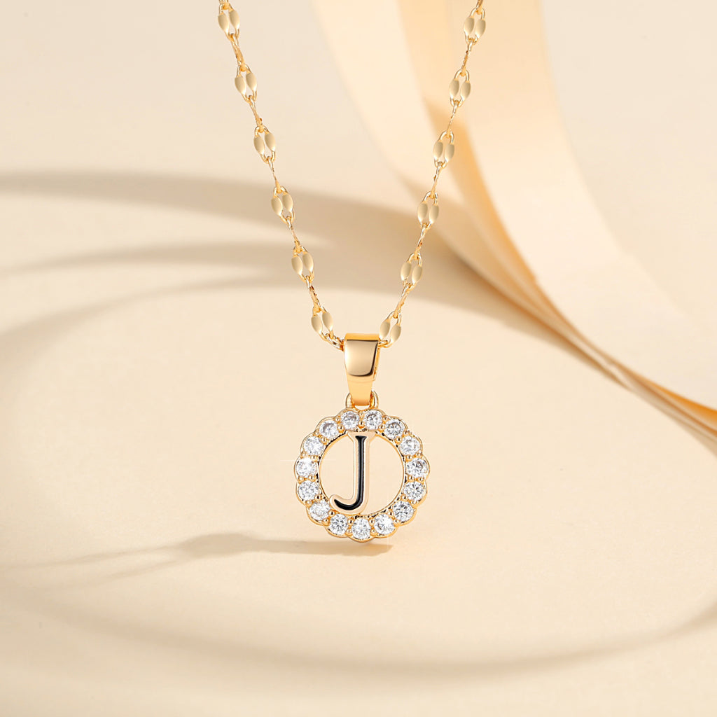 Kalung Alfabet A-Z Liontin Berlian Alfabet Fashion - Kalung Anti Karat Inisial Nama - perhiasandirectJ