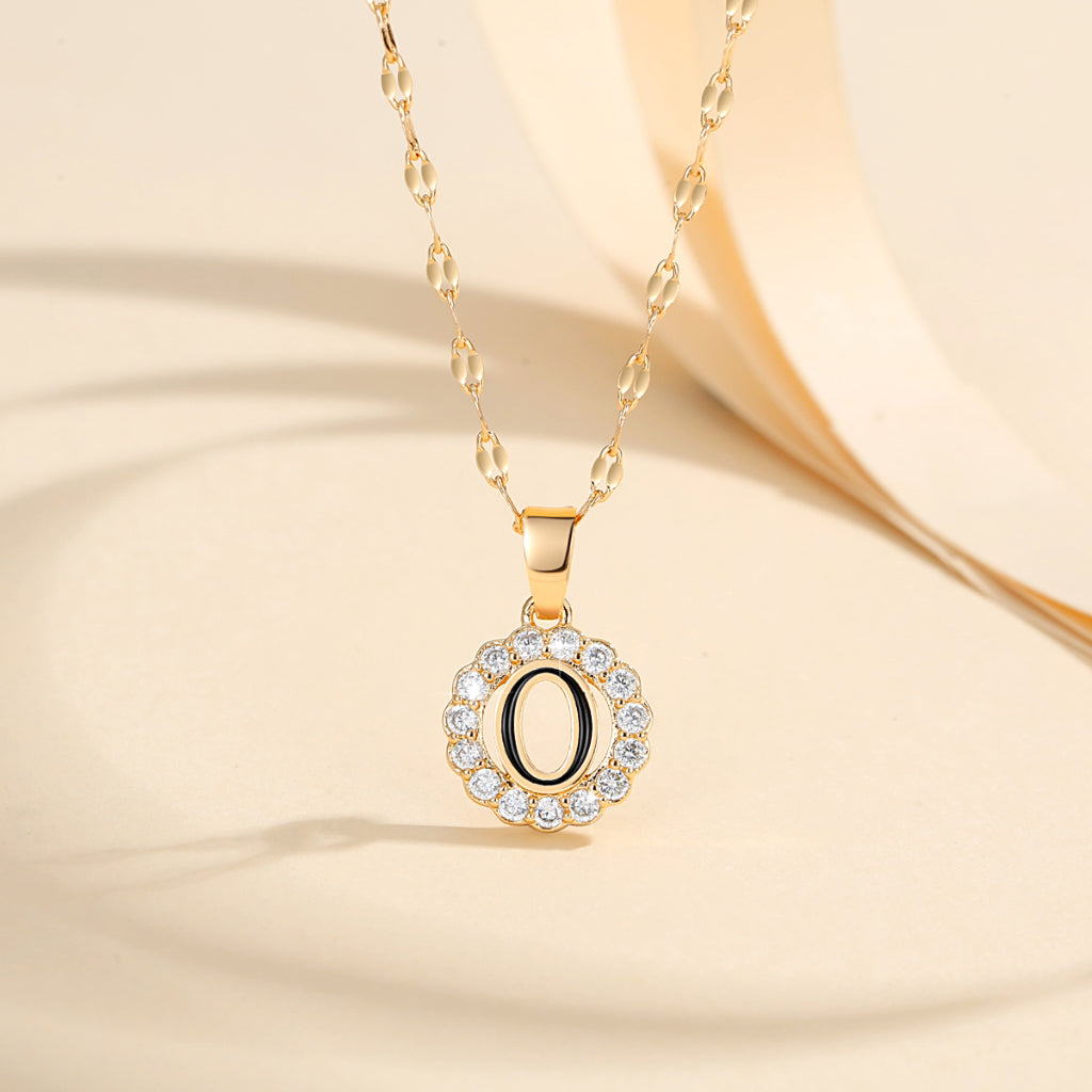 Kalung Alfabet A-Z Liontin Berlian Alfabet Fashion - Kalung Anti Karat Inisial Nama - perhiasandirectO