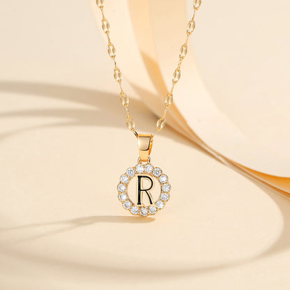 Kalung Alfabet A-Z Liontin Berlian Alfabet Fashion - Kalung Anti Karat Inisial Nama - perhiasandirectR