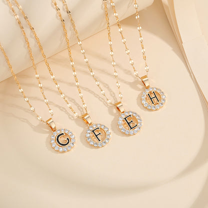 Kalung Alfabet A-Z Liontin Berlian Alfabet Fashion - Kalung Anti Karat Inisial Nama - perhiasandirectX