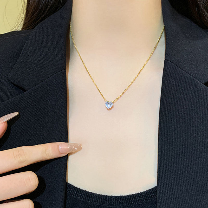 Kalung Hati Emas 18k Wanita - Perhiasan Stainless Steel Elegan, Pendant Lucu Trendy, Hadiah Ulang Tahun, Grosir Harga Terbaik8