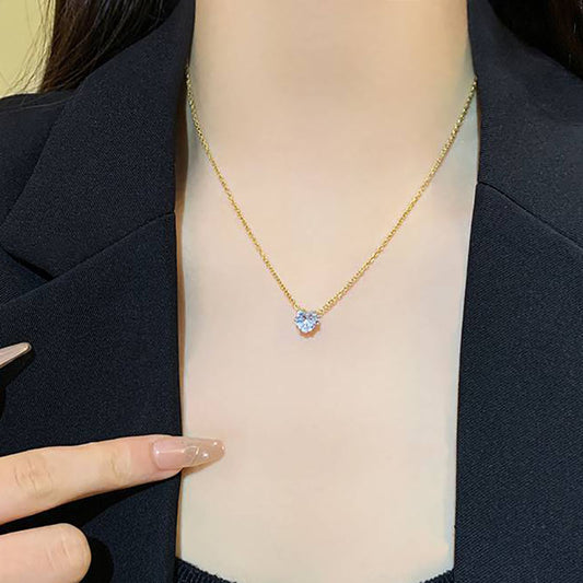 Kalung Hati Emas 18k Wanita - Perhiasan Stainless Steel Elegan, Pendant Lucu Trendy, Hadiah Ulang Tahun, Grosir Harga Terbaik 1