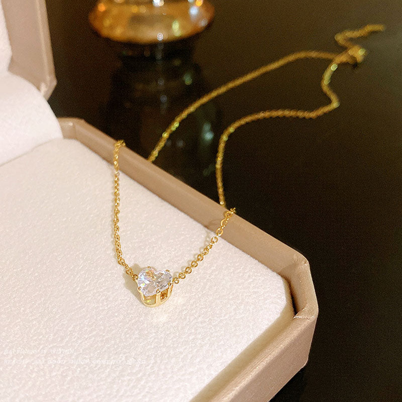 Kalung Hati Emas 18k Wanita - Perhiasan Stainless Steel Elegan, Pendant Lucu Trendy, Hadiah Ulang Tahun, Grosir Harga Terbaik 6