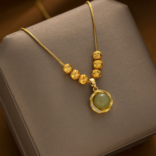 Kalung Liontin Lingkaran Wanita – Titanium Steel, Anti Luntur & Hypoallergenic