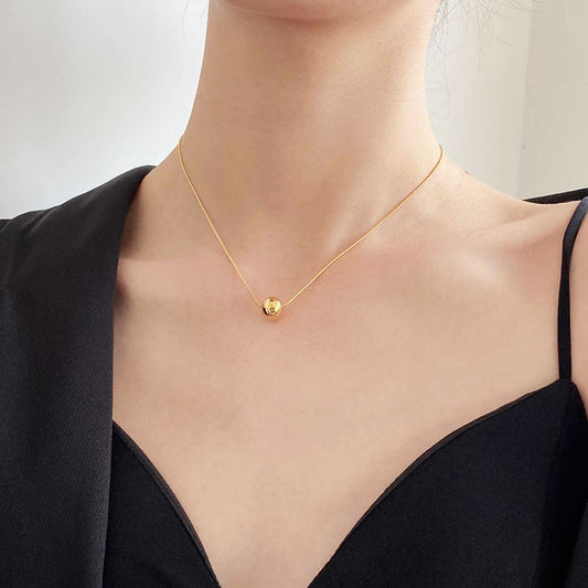 Kalung Manik Kecil Wanita - Perhiasan Stainless Steel Elegan, Aksesoris Prom Terjangkau, Hadiah Ulang Tahun untuk Pacar, Grosir Harga Terbaik 