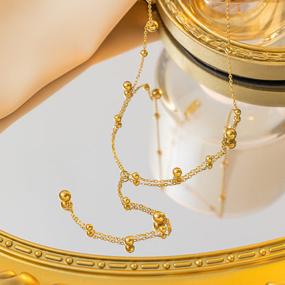 Kalung Manik Panjang Wanita - Perhiasan Stainless Steel Elegan, Aksesoris Harian Trendy, Hadiah Ulang Tahun untuk Pacar, Grosir Harga Terbaik 7