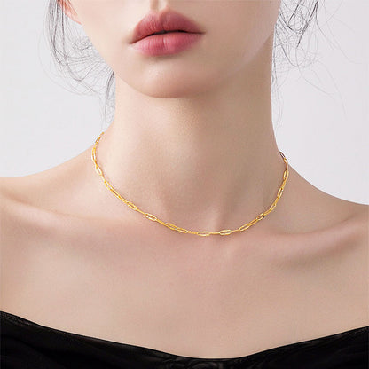 Kalung Rantai Wanita - Perhiasan Stainless Steel Elegan, Aksesoris Harian Terjangkau, Hadiah Ulang Tahun untuk Pacar, Grosir Harga Terbaik