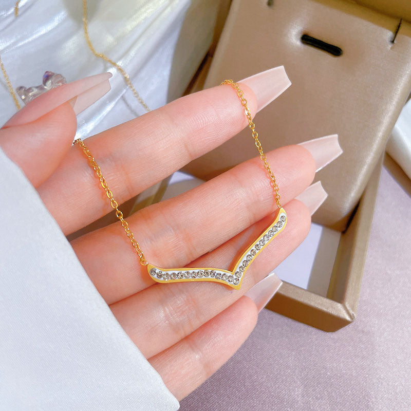 Kalung Titanium Fuji Later V Fashionable Anti Karat Dan Anti Luntur perhiasandirect