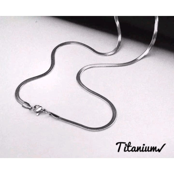 Kalung Titanium Model Casandra Pipih Untuk Pria Dan Wanita3