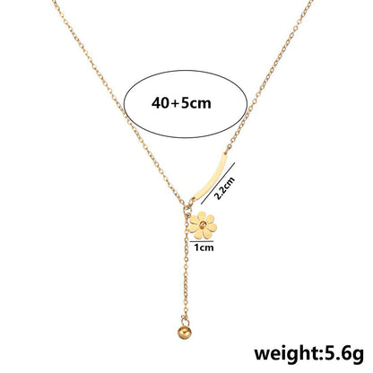 Kalung Wanita "Little Daisy" – Rantai Titanium Steel Desain Unik & Elegan - perhiasandirect