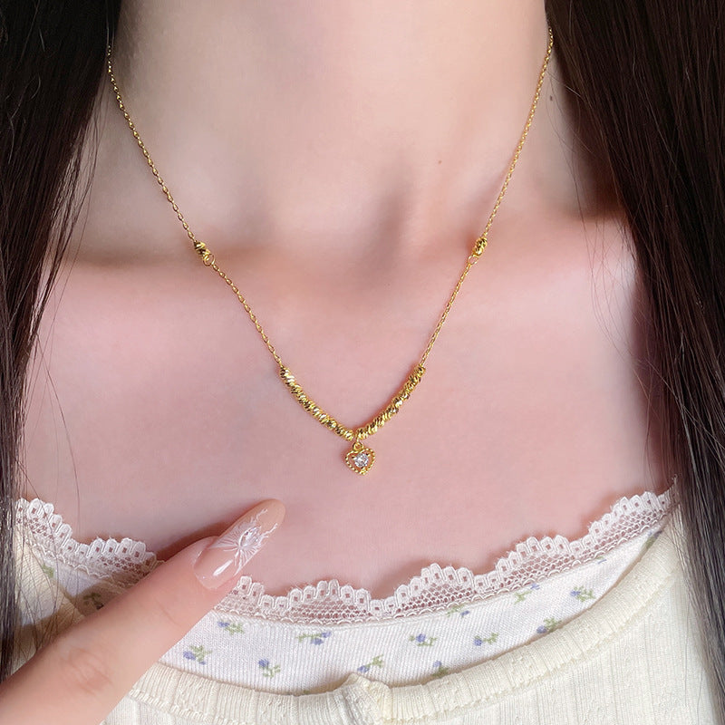 Kalung Wanita Stainless Steel – Liontin Hati Zirkon, Desain Elegan perhiasandirect