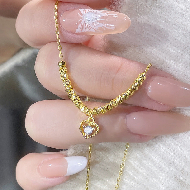 Kalung Wanita Stainless Steel – Liontin Hati Zirkon, Desain Elegan perhiasandirect