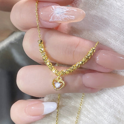 Kalung Wanita Stainless Steel – Liontin Hati Zirkon, Desain Elegan perhiasandirect