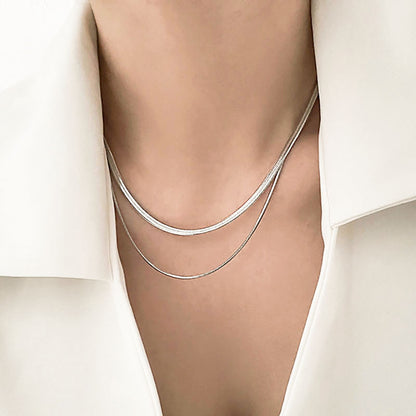Kalung Wanita Double Layer Lapis Emas 18K - Stainless Steel, Elegan & Cocok untuk Prom dan Sehari-hari! - 我的商店