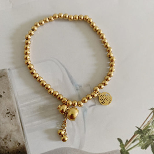 Grosir Gelang Mutiara Emas untuk Wanita – Liontin Labu, Anti Karat, Hadiah Personalisasi - 我的商店