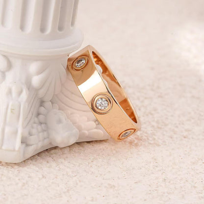 Cincin  Trendy Titanium Anti Karat Tiga Warna ada mata dan tanpa mata menerima reseller - 我的商店
