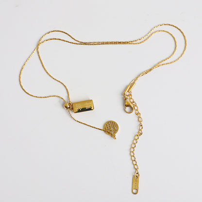 Grosir Kalung Wanita Stainless Steel Berliontin Emas Fu - Simbol Keberuntungan, Trendi & Tidak Kusam! - 我的商店
