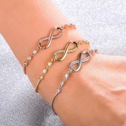 Gelang Wanita Simbol Cinta Tak Terbatas – Desain Unik dengan Zircon Berkilau perhiasandirect
