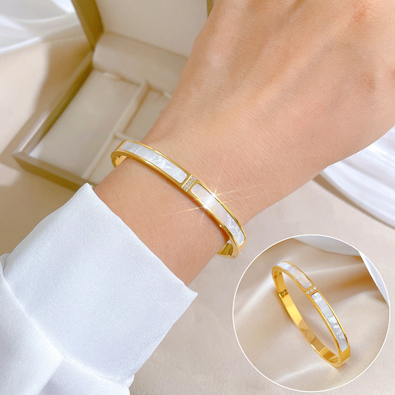 Gelang Wanita Sederhana Gaya Korea - Stainless Steel, Tidak Pudar, Elegan & Trendi! - 我的商店