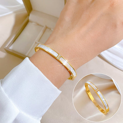 Gelang Wanita Sederhana Gaya Korea - Stainless Steel, Tidak Pudar, Elegan & Trendi! - 我的商店
