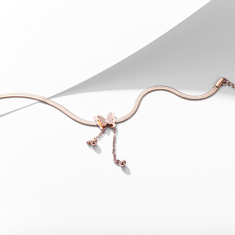 Gelang Kupu-Kupu Wanita - Rantai Emas Stainless Steel Anti Kusam, Hadiah Elegan - 我的商店