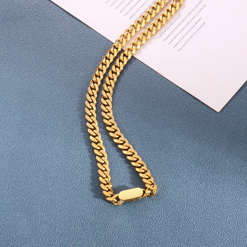 Kalung Wanita Lapis Emas 18K - Stainless Steel, Tidak Kusam, Elegan & Cocok untuk Hadiah! - 我的商店