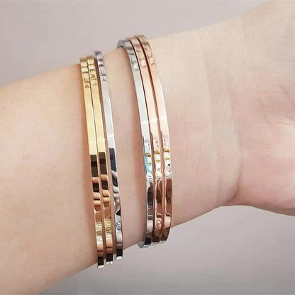 Gelang Wanita Sederhana - Stainless Steel, Elegan & Cocok untuk Hadiah Tunangan dan Ulang Tahun! - 我的商店